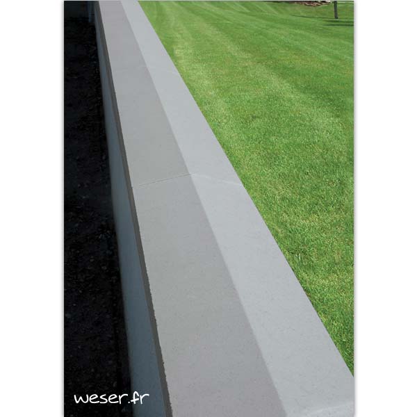 Couvre-mur OPTIPOSE® 2 pentes - largeur 30, longueur 1 mètre - Gris - Weser
