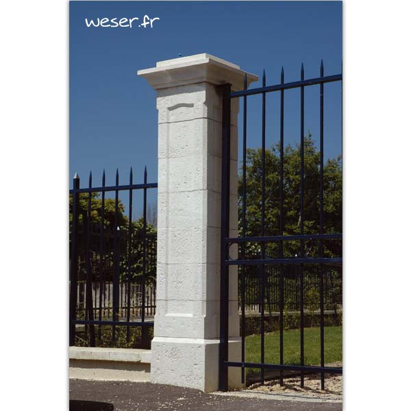 Pilier de clôture et de portail Chambord Weser - Blanc Tradition