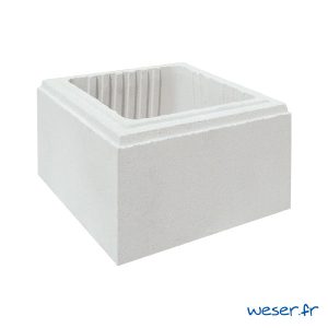 Élément de pilier de clôture Lisse Uni Weser - largeur 29 cm - Blanc cassé