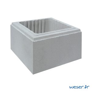 Élément de pilier de clôture Lisse Uni Weser - largeur 29 cm - Gris