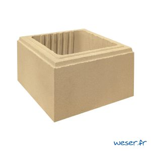 Élément de pilier de clôture Lisse Uni Weser - largeur 29 cm - Ton pierre
