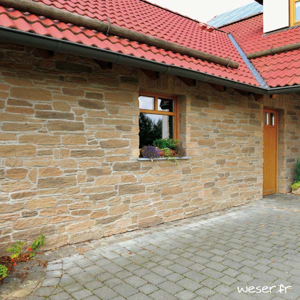 Plaquettes de parement muraux Weser MUROK SIERRA Brun Nuancé DRPKGM43 - Façade extérieure Maison