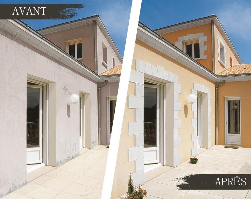 Avant / Après Décors de façade, parements d'ouverture