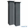 Kit deux piliers de clôture complets PLATINUM LIGHT largeur 39 cm - PPLATINLIGHT39CPL2D - Dark