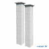 Kit deux piliers de clôture complets PRISME LIGHT largeur 29 cm - PPRISMELIGHT29CPLB- Blanc cassé