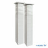 Kit deux piliers de clôture complets TRIGONE SIMPLE TOUCH largeur 29 cm - PTRIGONESIMP29CPL2B - Blanc cassé