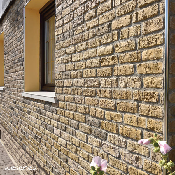 Plaquettes de parement muraux Weser GRANULIT G57 Jaune - Façade de maison