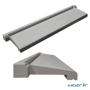 Appui de fenêtre et Seuil de Porte OPTI'ONE largeur 35 cm Weser - en pierre reconstituée - coloris Gris Galet