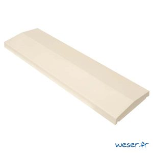 Chaperon de mur Pierre Lisse 2 pentes - 1 mètre - largeur 30 cm - Coloris Crème
