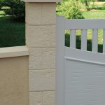 Pilier de clôture Cheverny Largeur 30 sans chapiteau - Crème - WESER (HD)