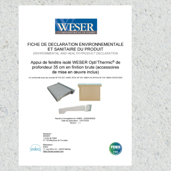 FDES : Weser obtient sa première déclaration pour l'appui Opti’Thermic® 35