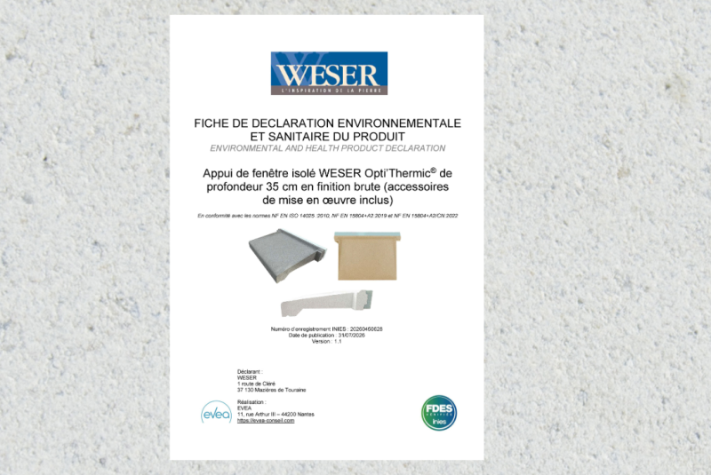 FDES : Weser obtient sa première déclaration pour l'appui Opti’Thermic® 35